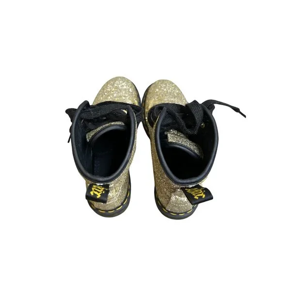 Dr Martens Gold Glitter 1460 Farrah Ankle Boots Women’s Size 7 Doc Marten Rare - Picture 14 of 15